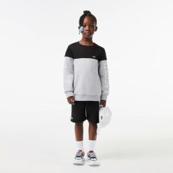 Vetements Garcon | LACOSTE Sweatshirt Enfant Color-Block En Molleton De Coton Biologique