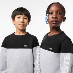 Vetements Garcon | LACOSTE Sweatshirt Enfant Color-Block En Molleton De Coton Biologique