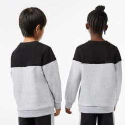 Vetements Garcon | LACOSTE Sweatshirt Enfant Color-Block En Molleton De Coton Biologique