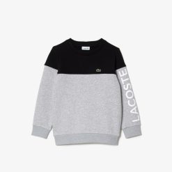 Vetements Garcon | LACOSTE Sweatshirt Enfant Color-Block En Molleton De Coton Biologique