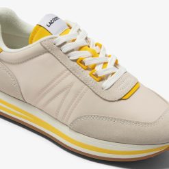 Sneakers | LACOSTE Sneakers L-Spin Femme En Cuir Et Textile