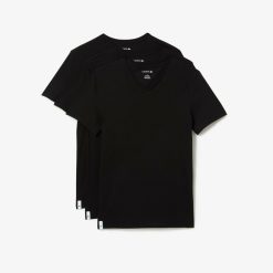 Sous-Vetements & Vetements D'Interieur | LACOSTE Lot De 3 T-Shirts D'Interieurs Slim Fit A Col V En Coton Uni