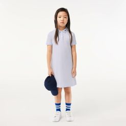 Vetements Fille | LACOSTE Robe En Petit Pique Avec Logo Crocodelle Brode