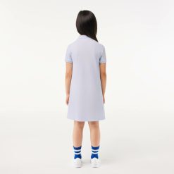 Vetements Fille | LACOSTE Robe En Petit Pique Avec Logo Crocodelle Brode