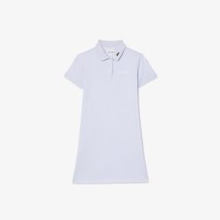 Vetements Fille | LACOSTE Robe En Petit Pique Avec Logo Crocodelle Brode