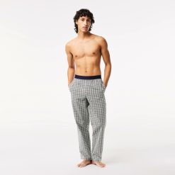 Sous-Vetements & Vetements D'Interieur | LACOSTE Bas De Pyjama Homme Lacoste Imprime Carreaux En Popeline De Coton