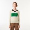 Pullovers | LACOSTE Pull Col Polo Heritage Fabrique En France En Maille Cotelee