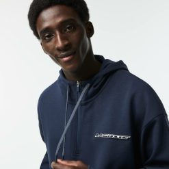 Sweatshirts | LACOSTE Sweatshirt A Capuche Homme Loose Fit En Double Face