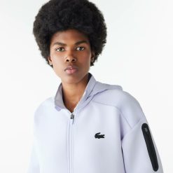 Vetements De Sport | LACOSTE Sweatshirt Zippe Femme Loose Fit Lacoste Sport Avec Capuche