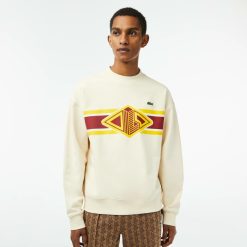 Sweatshirts | LACOSTE Sweatshirt Col Rond Homme Lacoste Loose Fit Imprime