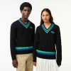 Pullovers | LACOSTE Pull En Laine Torsadee Avec Rayures Color-Block