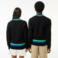 Pullovers | LACOSTE Pull En Laine Torsadee Avec Rayures Color-Block