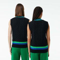 Pullovers | LACOSTE Pull Sans Manche En Laine Torsadee