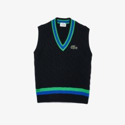 Pullovers | LACOSTE Pull Sans Manche En Laine Torsadee