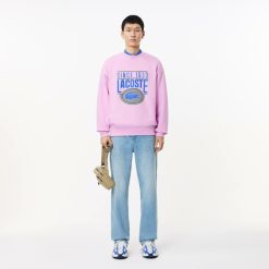 Sweatshirts | LACOSTE Sweatshirt Loose Fit En Molleton Imprime 80'S