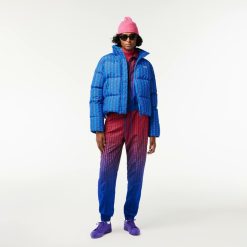 Manteaux & Vestes | LACOSTE Doudoune A Capuche Imprime Monogramme Et Croco Padde Au Dos