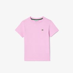 Vetements Fille | LACOSTE T-Shirt Uni En Jersey De Coton