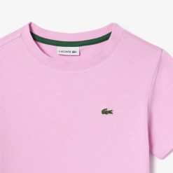 Vetements Fille | LACOSTE T-Shirt Uni En Jersey De Coton