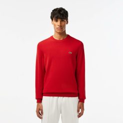 Pullovers | LACOSTE Pull A Col Rond En Coton Uni