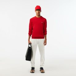 Pullovers | LACOSTE Pull A Col Rond En Coton Uni