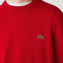 Pullovers | LACOSTE Pull A Col Rond En Coton Uni