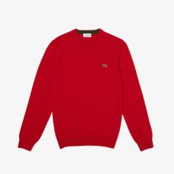 Pullovers | LACOSTE Pull A Col Rond En Coton Uni