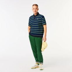 Pullovers | LACOSTE Polo A Rayures Homme Lacoste Fabrique En France En Coton Biologique