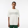 T-Shirts | LACOSTE T-Shirt Homme Lacoste Oversize Fit Imprime Inspiration Tennis