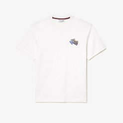 T-Shirts | LACOSTE T-Shirt En Jersey De Coton Epais Avec Badges