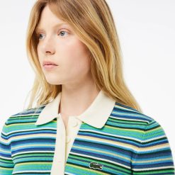 Pullovers | LACOSTE Polo En Jacquard De Coton Raye