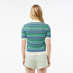 Pullovers | LACOSTE Polo En Jacquard De Coton Raye