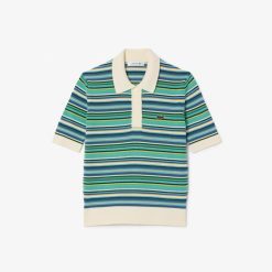 Pullovers | LACOSTE Polo En Jacquard De Coton Raye