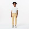 Vetements Garcon | LACOSTE Pantalon Chino Garcon Lacoste En Gabardine De Coton Stretch