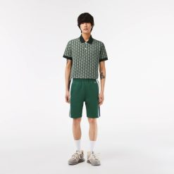 Pantalons & Shorts | LACOSTE Short Color-Block Homme Lacoste En Molleton Gratte