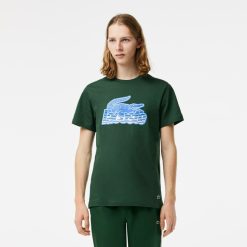 T-Shirts | LACOSTE T-Shirt Homme Lacoste Imprime En Jersey De Coton