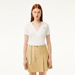 Polos | LACOSTE Polo Cache-Coeur En Mini Pique Extensible