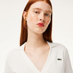 Polos | LACOSTE Polo Cache-Coeur En Mini Pique Extensible