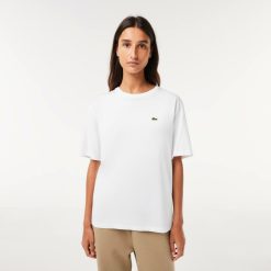 T-Shirts | LACOSTE T-Shirt A Col Rond En Coton Premium