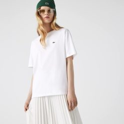 T-Shirts | LACOSTE T-Shirt A Col Rond En Coton Premium