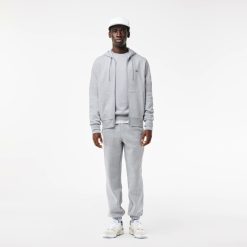 Sweatshirts | LACOSTE Sweatshirt Jogger Zippe Homme En Molleton Lacoste Avec Poche Kangourou