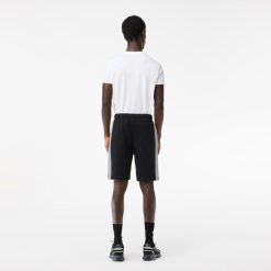 Pantalons & Shorts | LACOSTE Short Jogger Color-Block Imprime En Molleton Non Gratte