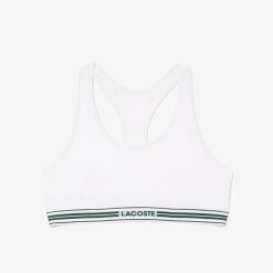 Sous-Vetements Et Vetements D'Interieur | LACOSTE Brassiere Avec Logo Centre En Coton Stretch