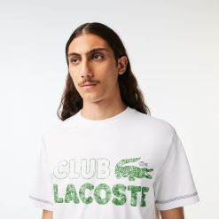 T-Shirts | LACOSTE T-Shirt Homme Lacoste Imprime Vintage En Coton Biologique