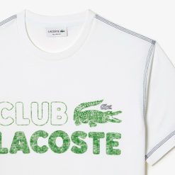 T-Shirts | LACOSTE T-Shirt Homme Lacoste Imprime Vintage En Coton Biologique