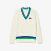 Pullovers | LACOSTE Pull En Laine Torsadee Avec Rayures Color-Block