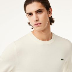 Pullovers | LACOSTE Pull A Col Rond En Coton Uni