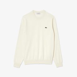 Pullovers | LACOSTE Pull A Col Rond En Coton Uni