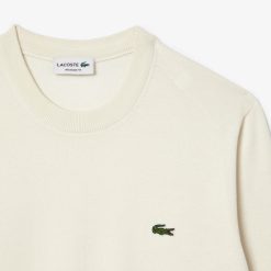 Pullovers | LACOSTE Pull A Col Rond En Coton Uni