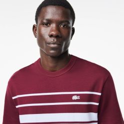 T-Shirts | LACOSTE T-Shirt En Jersey A Rayures Fabrique En France