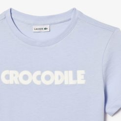 Vetements Fille | LACOSTE T-Shirt En Coton Imprime Crocodile